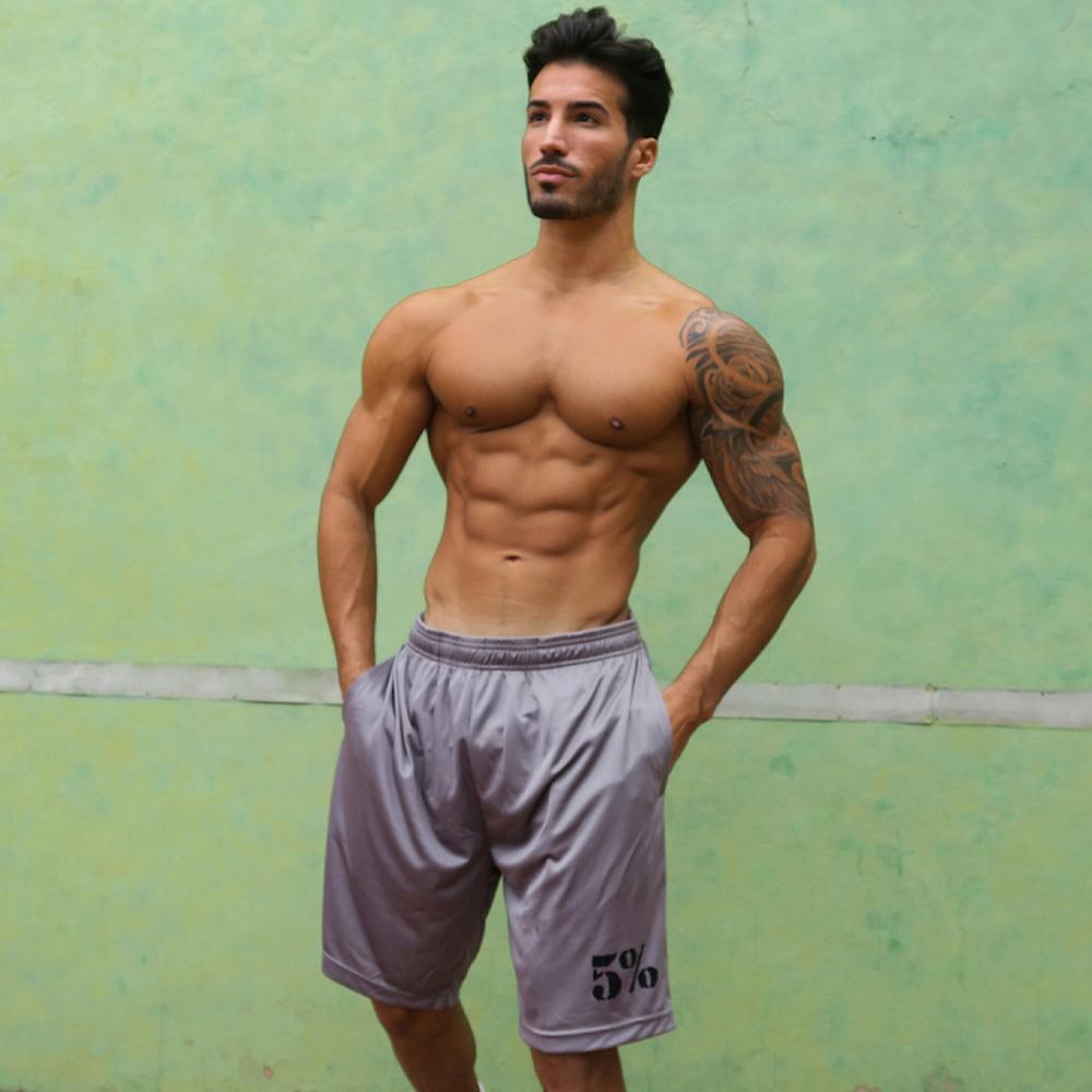 5% Grey Shorts with White Lettering