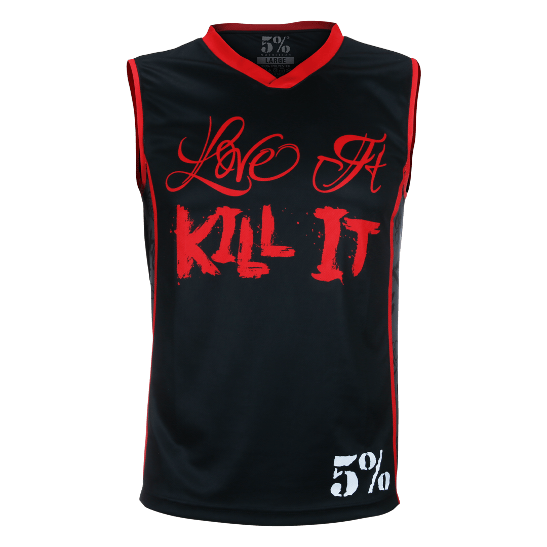 Love It Kill It, Black & Red Basketball Jersey