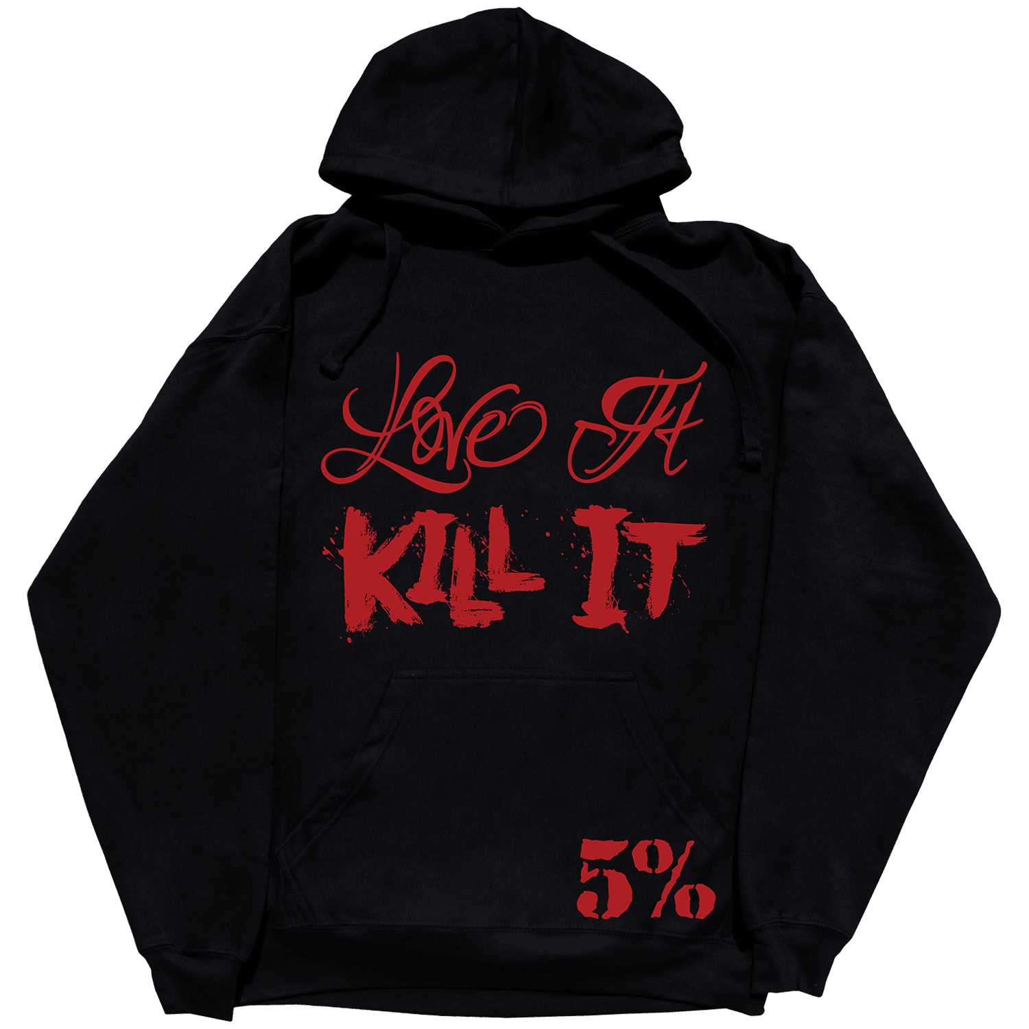 Love It Kill It Men s Hoodie in Black with Red Graphics