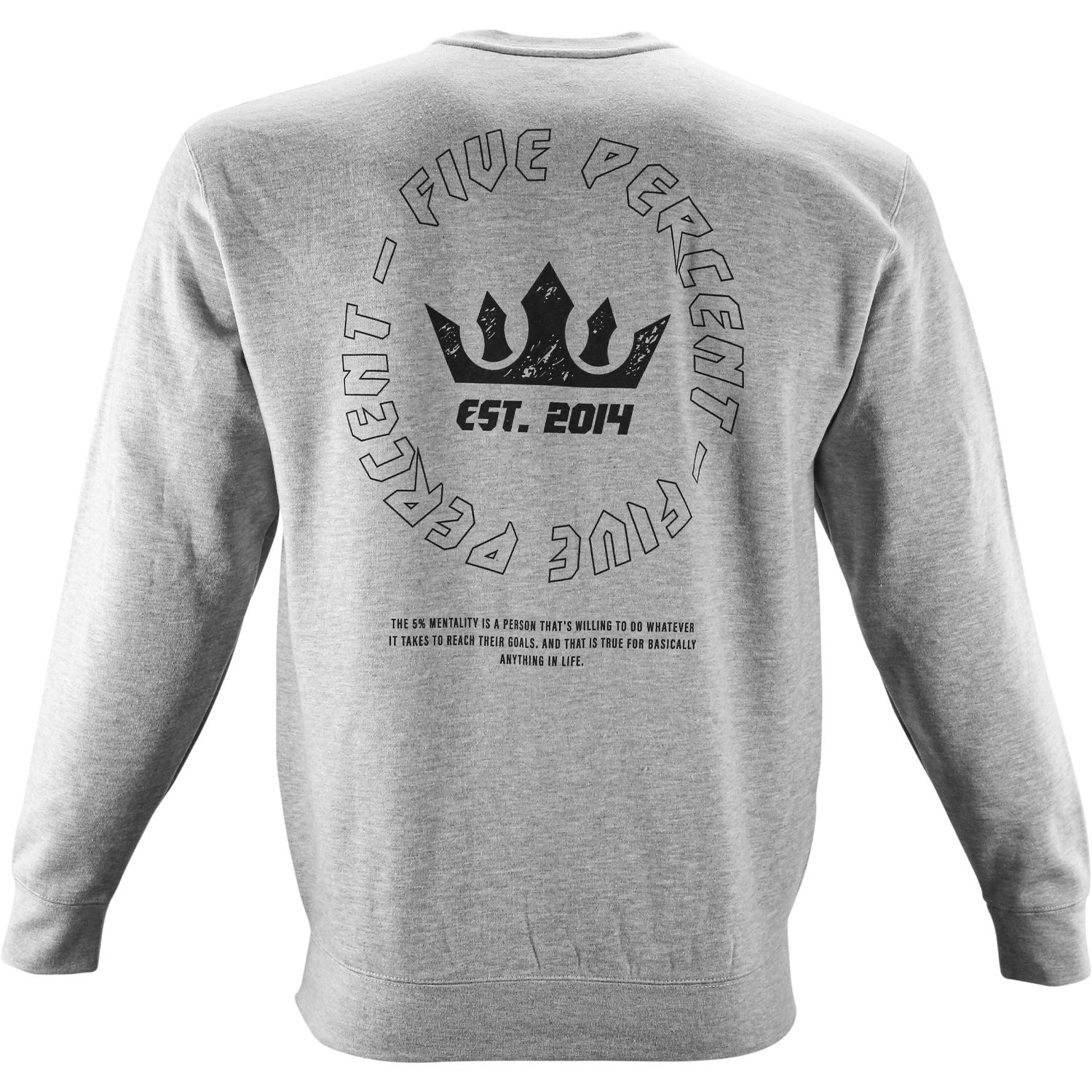 Five Percent Crown, Heather Gray Crewneck Sweater