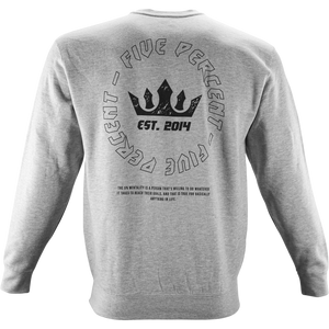Five Percent Crown, Heather Gray Crewneck Sweatshirt