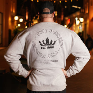 Five Percent Crown, Heather Gray Crewneck Sweatshirt