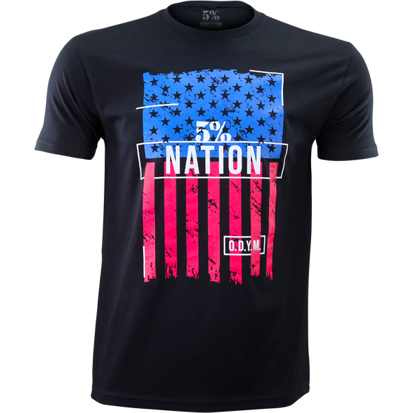 5% Nation Flag, Black T-Shirt