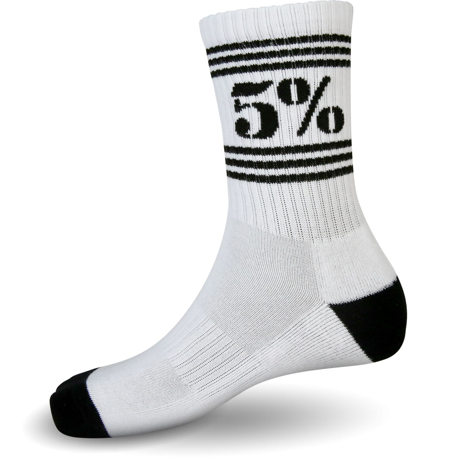 5% White Crew Socks - 5% Nutrition