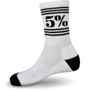 5% White Crew Socks - 5% Nutrition