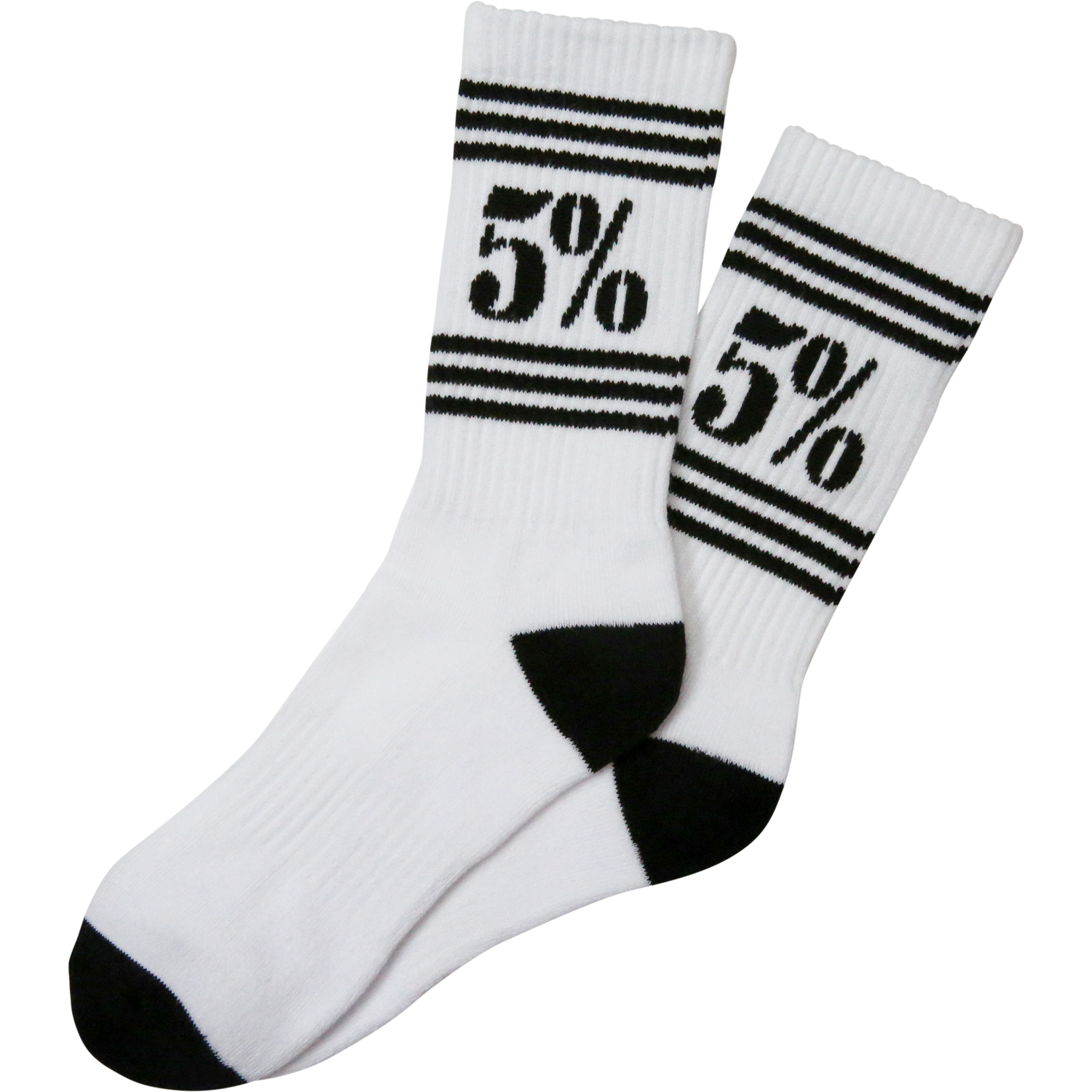 5% White Crew Socks - 5% Nutrition