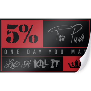 Slogan Decal | Rectangle (Black/Red)