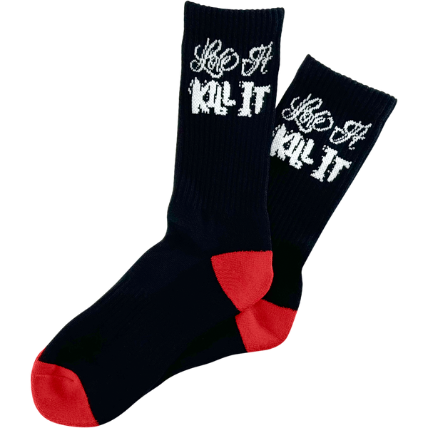 5% Black Crew Socks