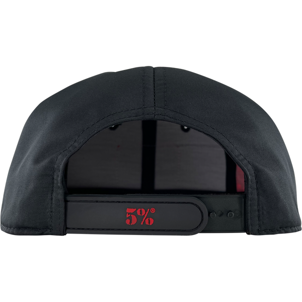 5% Rubber Patch, Black Hat with Red Lettering