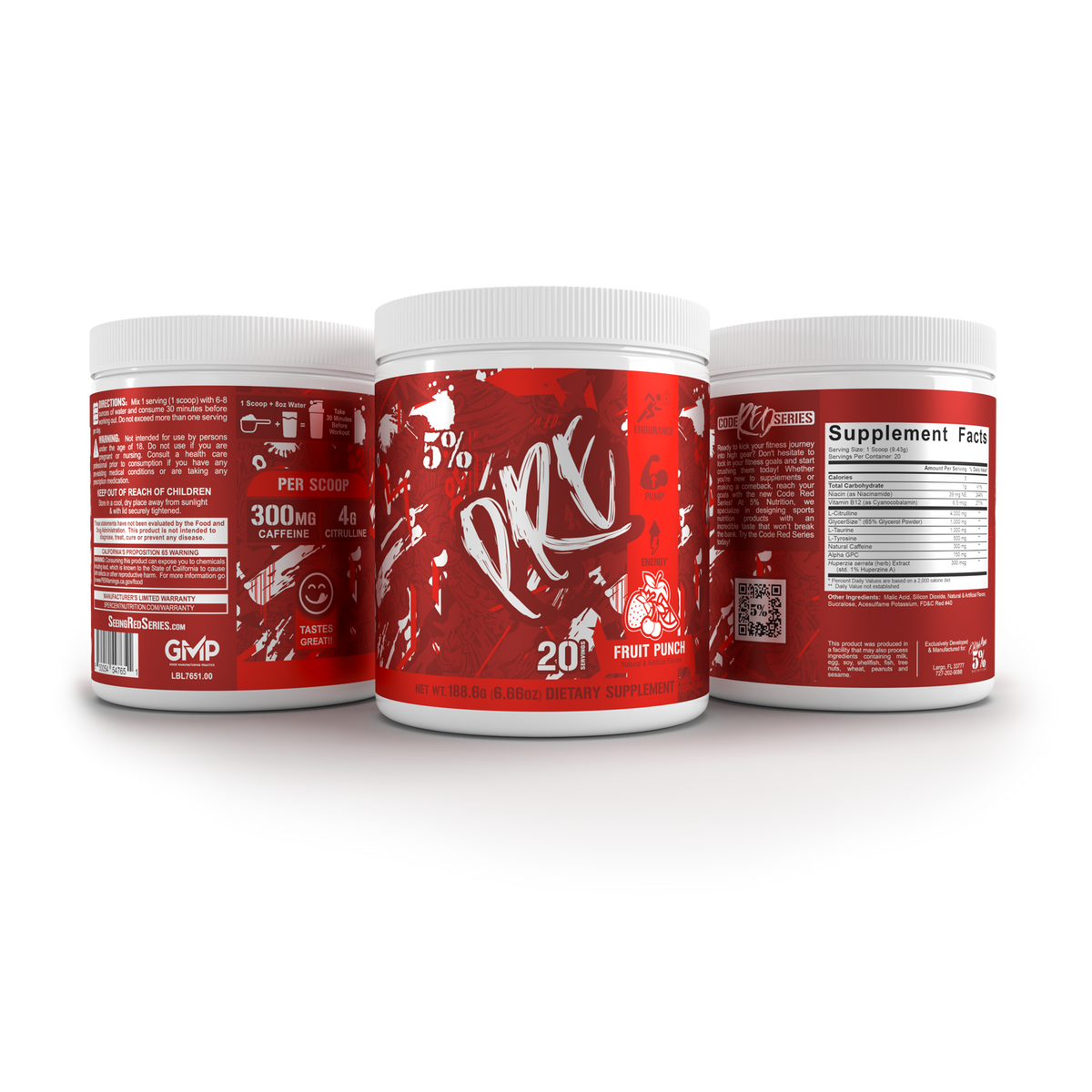 Code Red Shake Code Red Pre-Workout for Training Energy, Focus & Endurance