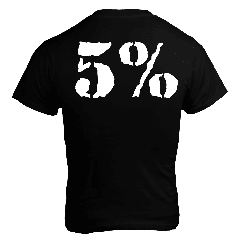 Rolls Rich, Black T-Shirt with White Lettering - 5% Nutrition