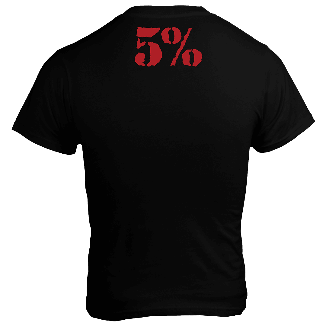 I Am The 5%, Black T-Shirt with Red Lettering - 5% Nutrition