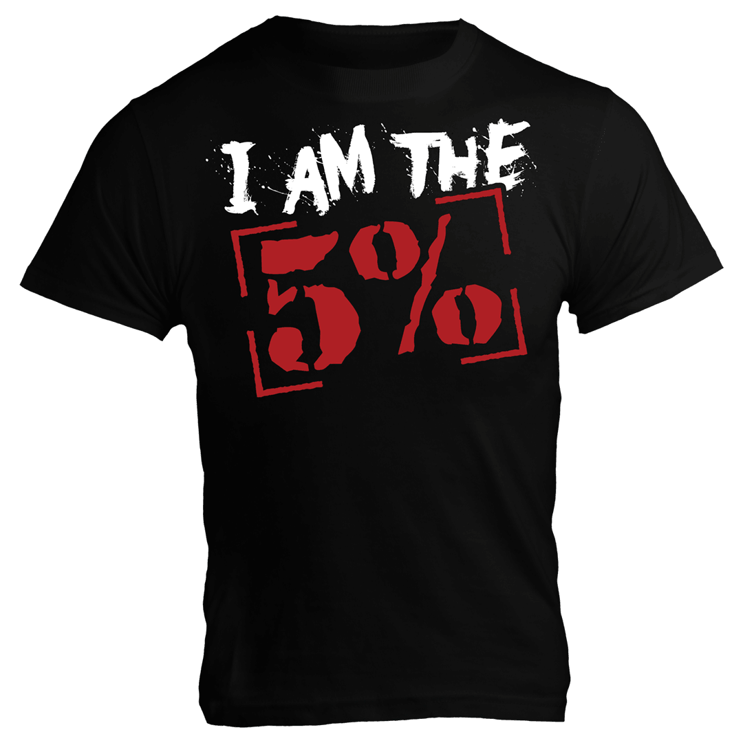 I Am The 5%, Black T-Shirt with Red Lettering - 5% Nutrition