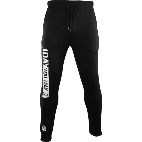 1DAYYOUMAY Black Joggers with White Lettering - 5% Nutrition