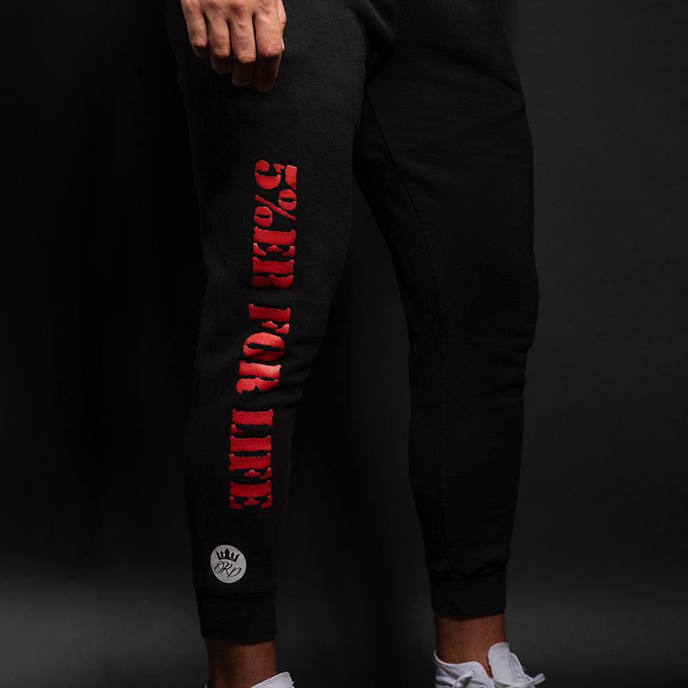 5%ER FOR LIFE, Black Joggers with Red Lettering - 5% Nutrition