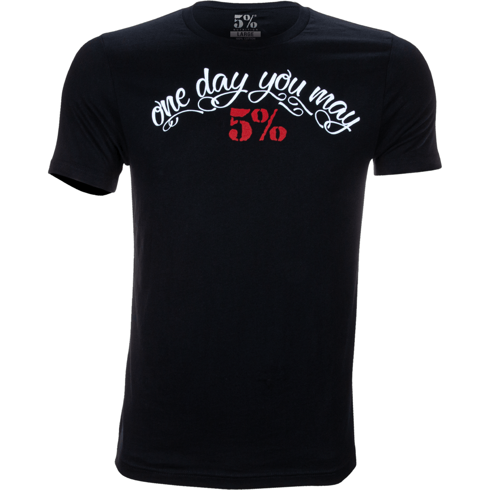 Rich Piana, Black T-Shirt with White Lettering - 5% Nutrition