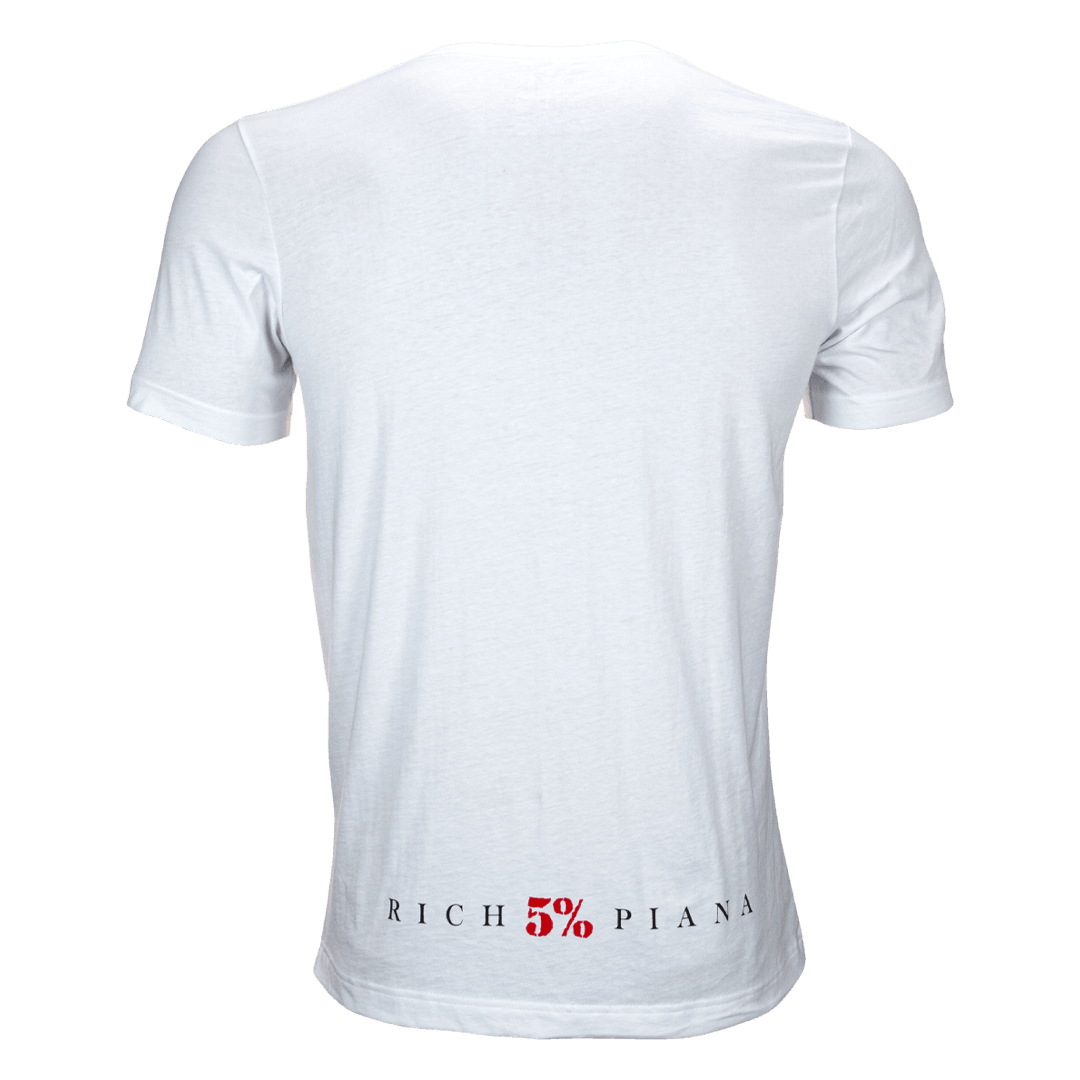Reps For Rich, White T-Shirt with Black and Red Design - 5% Nutrition