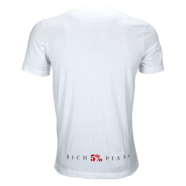 Reps For Rich, White T-Shirt with Black and Red Design - 5% Nutrition