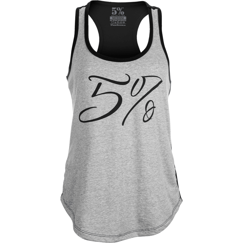 5% Women's Gray and Black Tank - 5% Nutrition