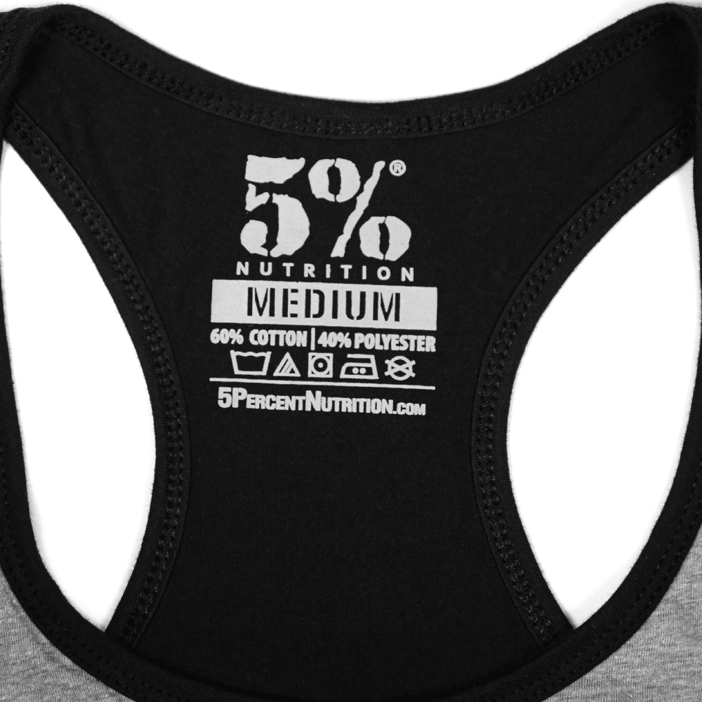 5% Women's Gray and Black Tank - 5% Nutrition