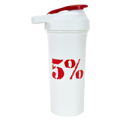 5% 20oz Shaker Cup (White/Red) - 5% Nutrition
