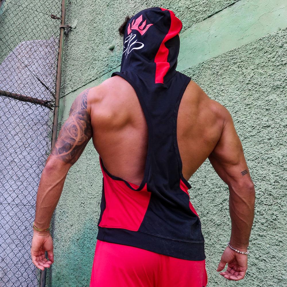 5% Black & Red Stringer Hoodie - 5% Nutrition