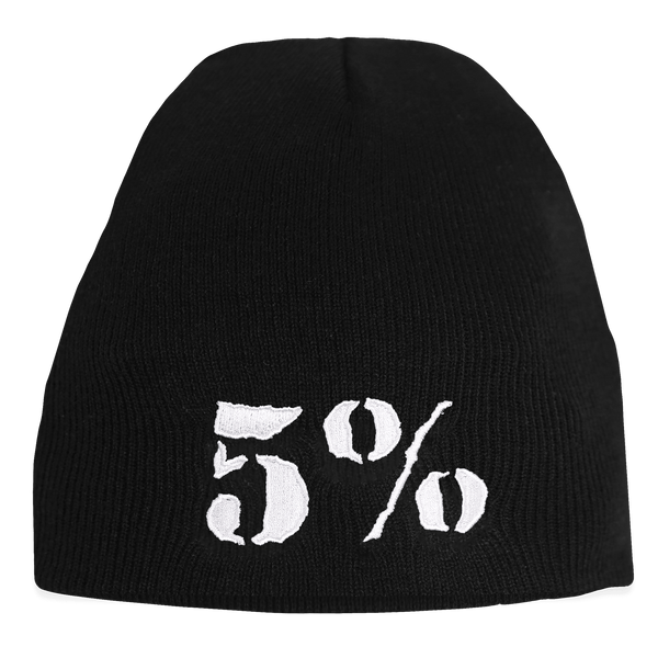 5% Black Beanie with White Lettering - 5% Nutrition