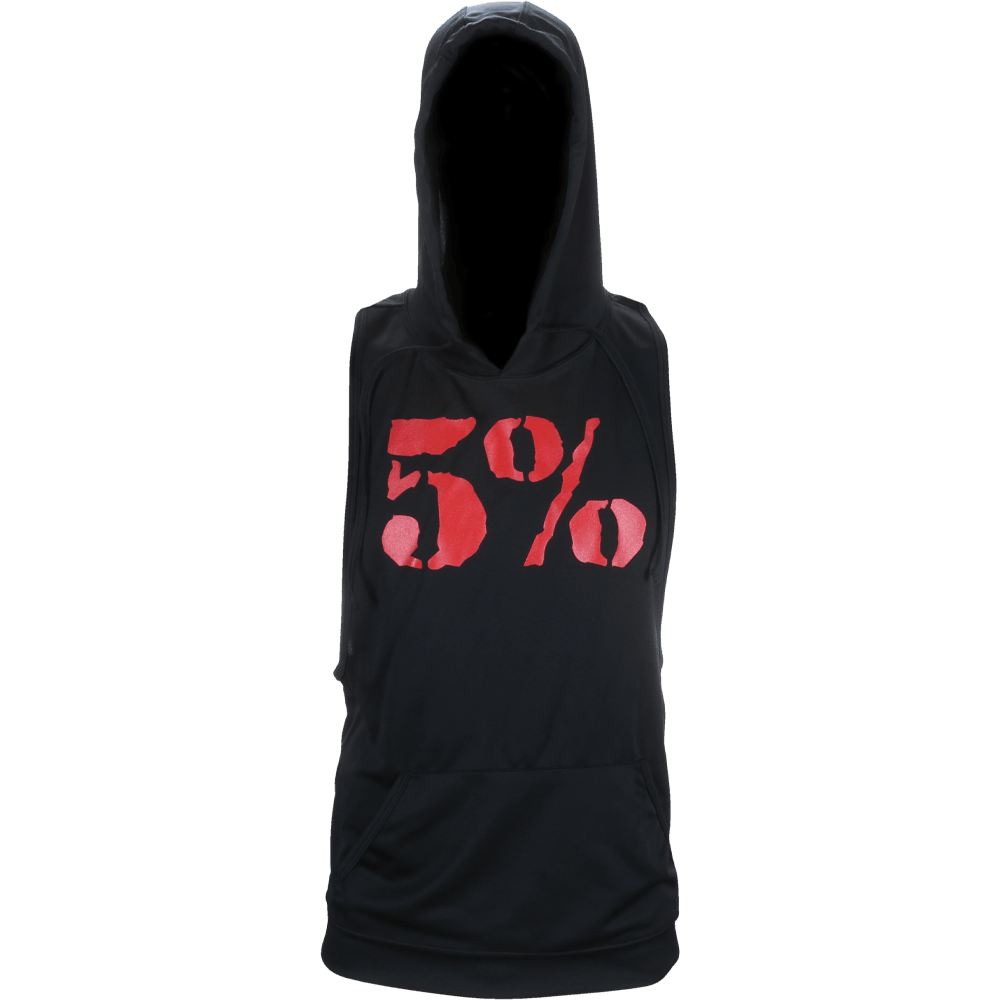 5% Black Stringer Hoodie with Red Lettering - 5% Nutrition