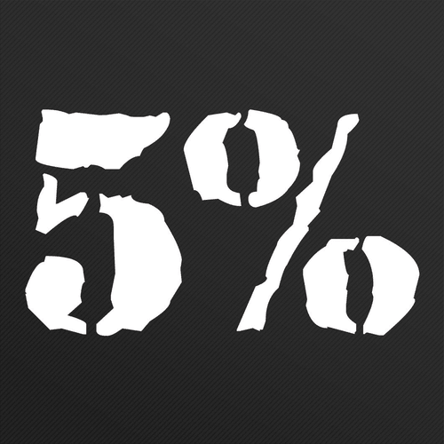 5% Brand Medium Vinyl Decal | 4-Inches Tall (Red or White) - 5% Nutrition