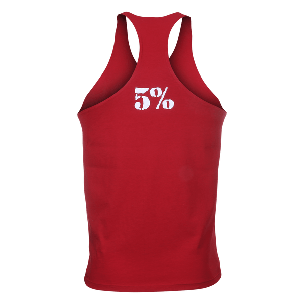 5% Flag, Red Stringer Tank with white Lettering - 5% Nutrition