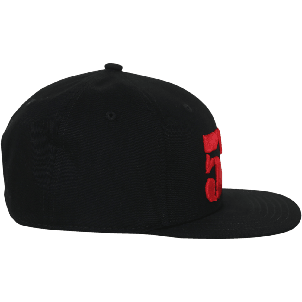 5% Flat Bill Hat, Black Hat with Red Lettering - 5% Nutrition