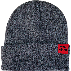 5% Heather Gray Beanie with Red Patch - 5% Nutrition