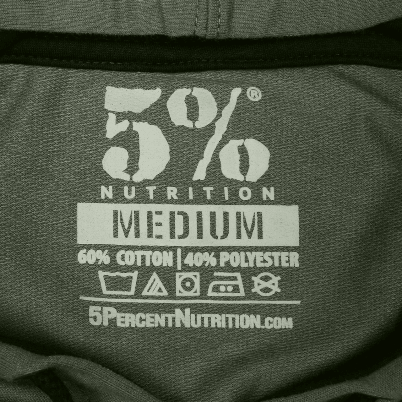 5% Military Green Pullover Hoodie - 5% Nutrition