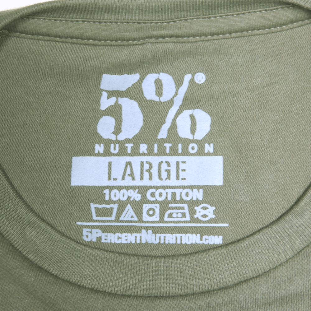 5% Military Green T-Shirt with Black Graphic - 5% Nutrition