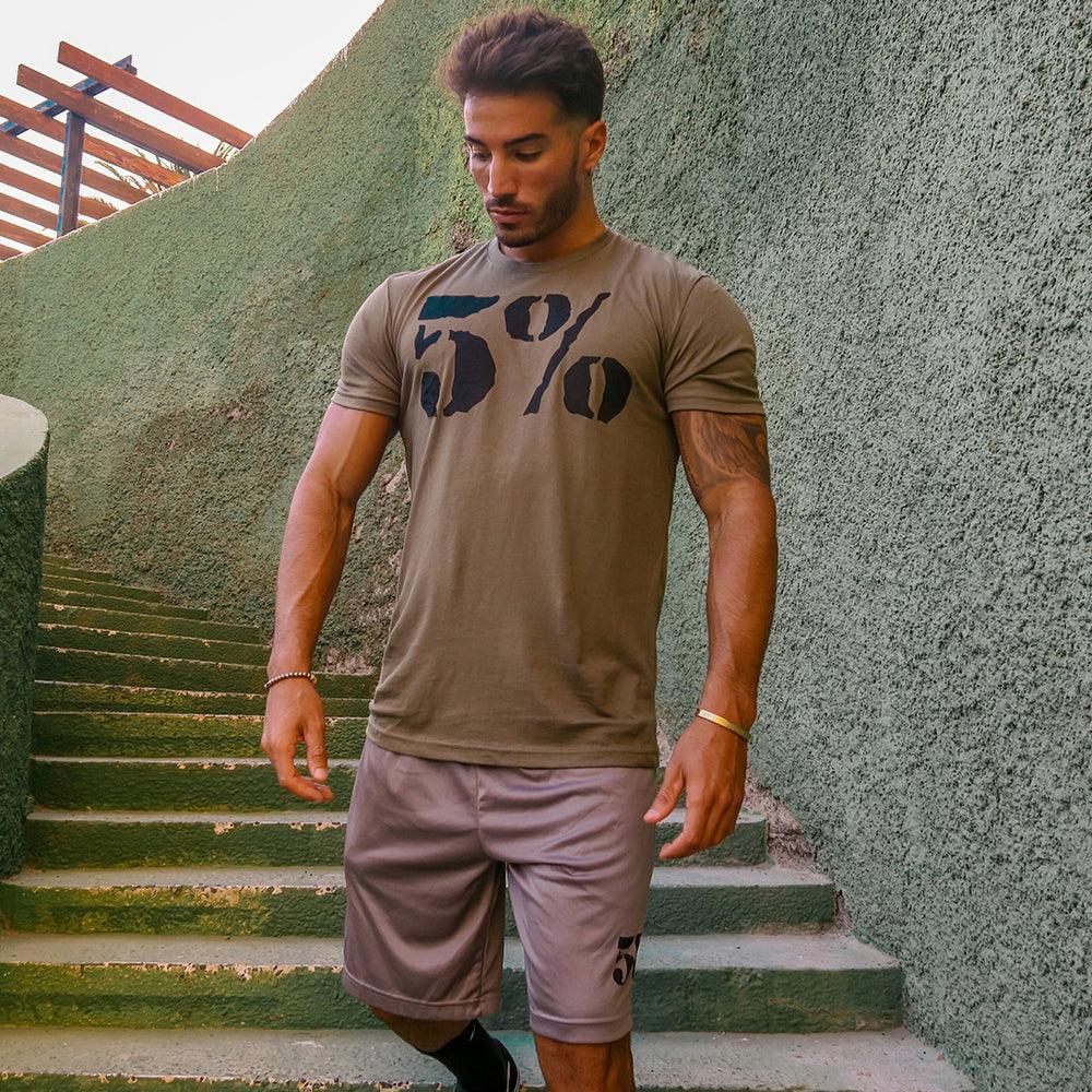 5% Military Green T-Shirt with Black Graphic - 5% Nutrition