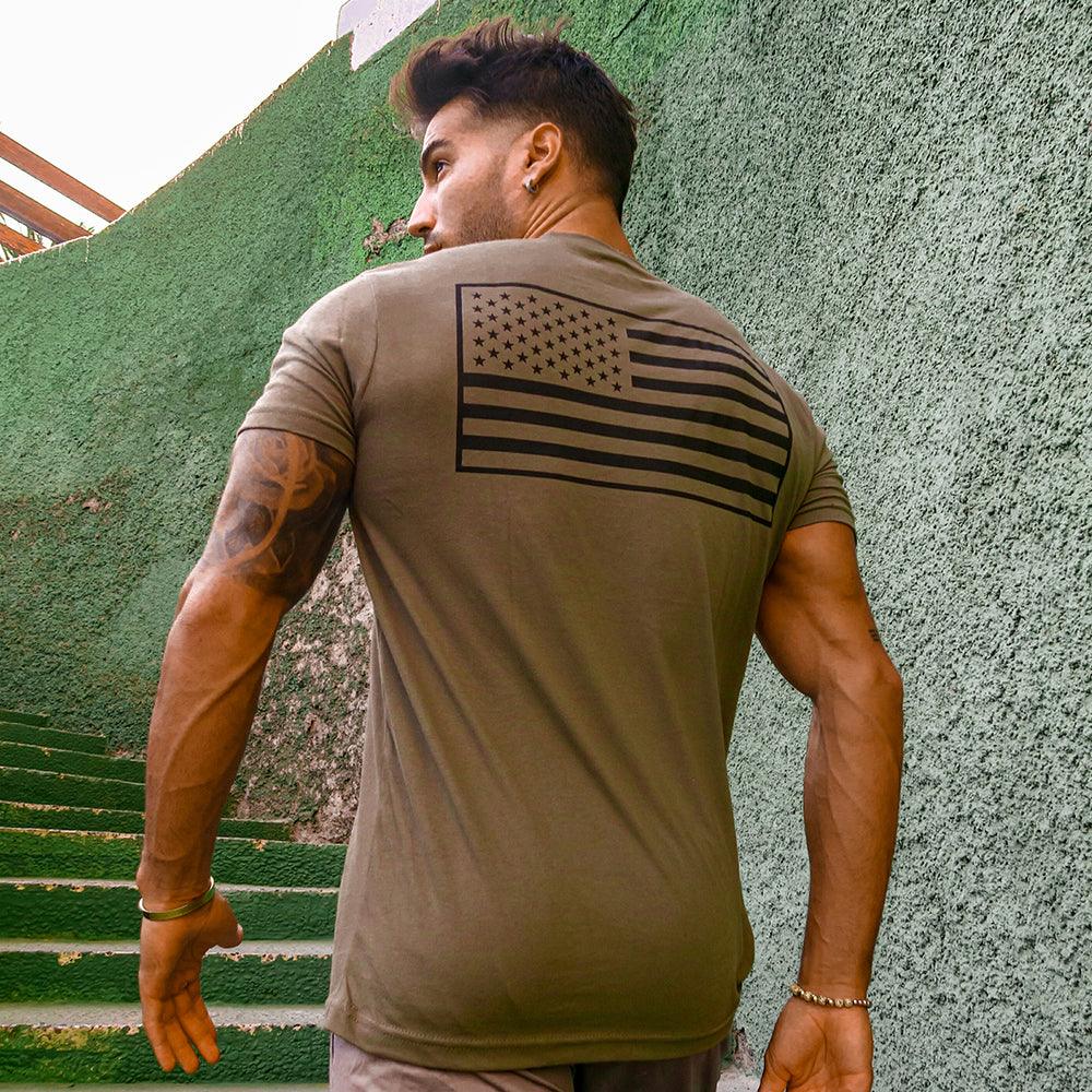 5% Military Green T-Shirt with Black Graphic - 5% Nutrition