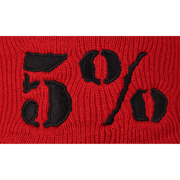 5% Red Beanie with Black Lettering - 5% Nutrition