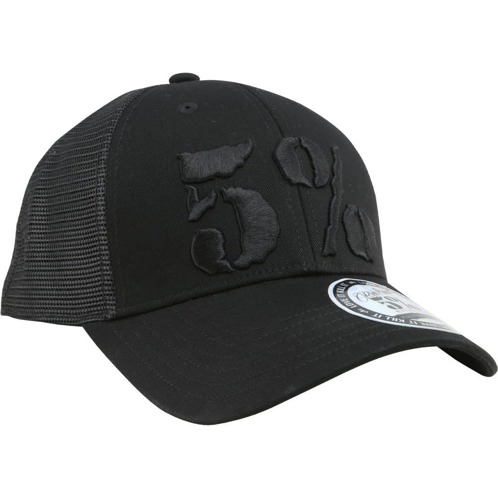 5% Trucker Hat, Black Hat with Black Lettering - 5% Nutrition