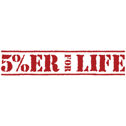 5%ER FOR LIFE Decal | 8-Inch Rectangle (Red/White) - 5% Nutrition