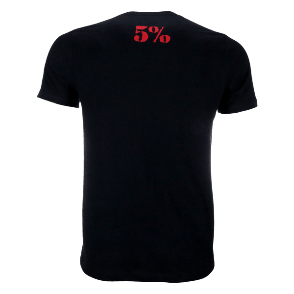 5% Promo, Black T-Shirt with White and Red Lettering - 5% Nutrition