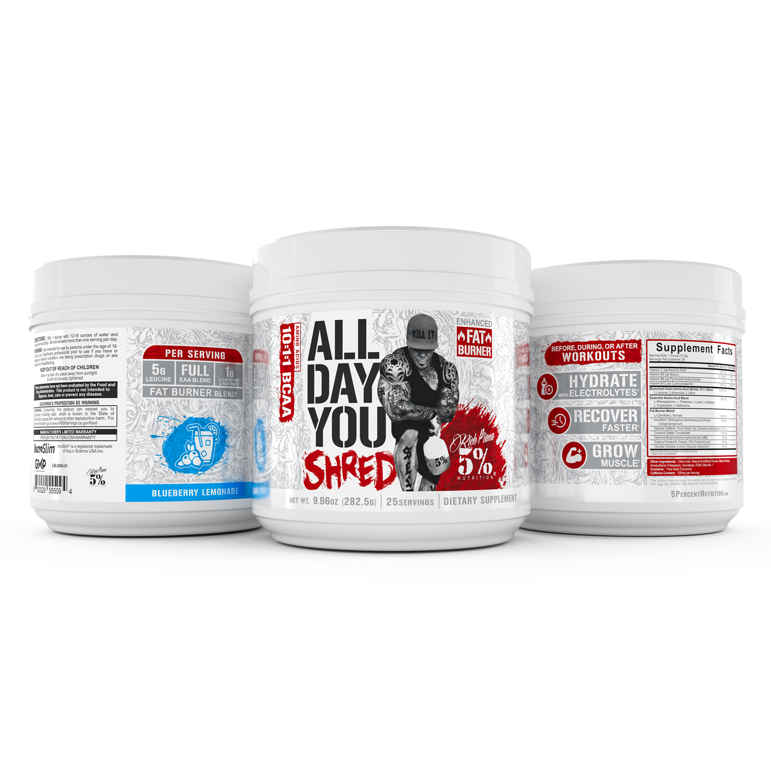 All Day You Shred Fat Burning BCAA Recovery Drink - 5% Nutrition