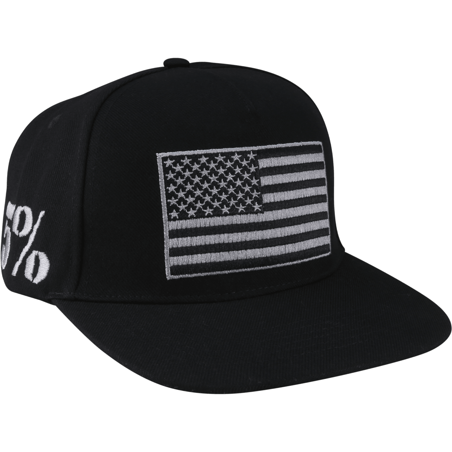 American Flag, Black Hat with Gray Graphic - 5% Nutrition