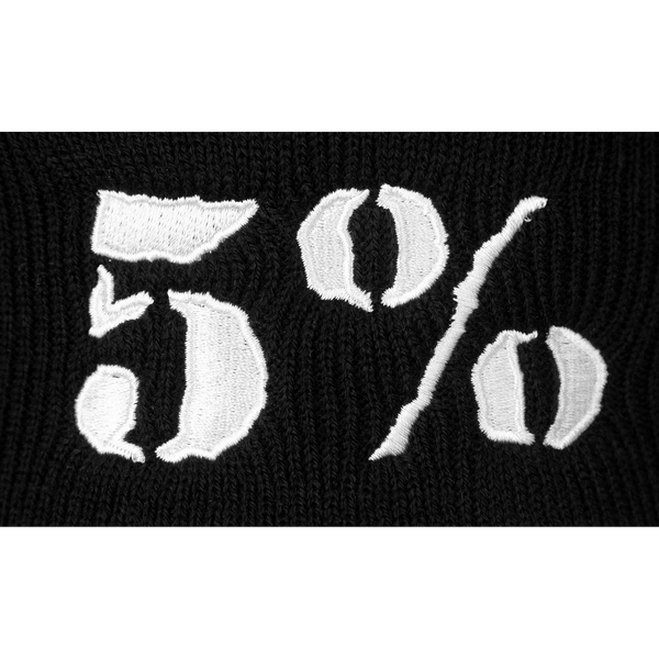 5% Black Beanie with White Lettering (intl) - 5% Nutrition