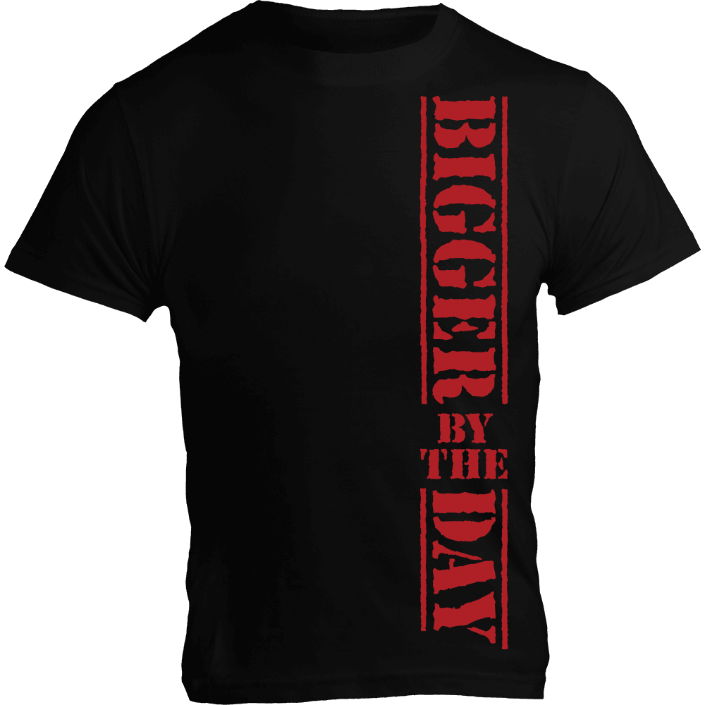 Bigger By The Day, Black T-Shirt with Red Lettering - 5% Nutrition