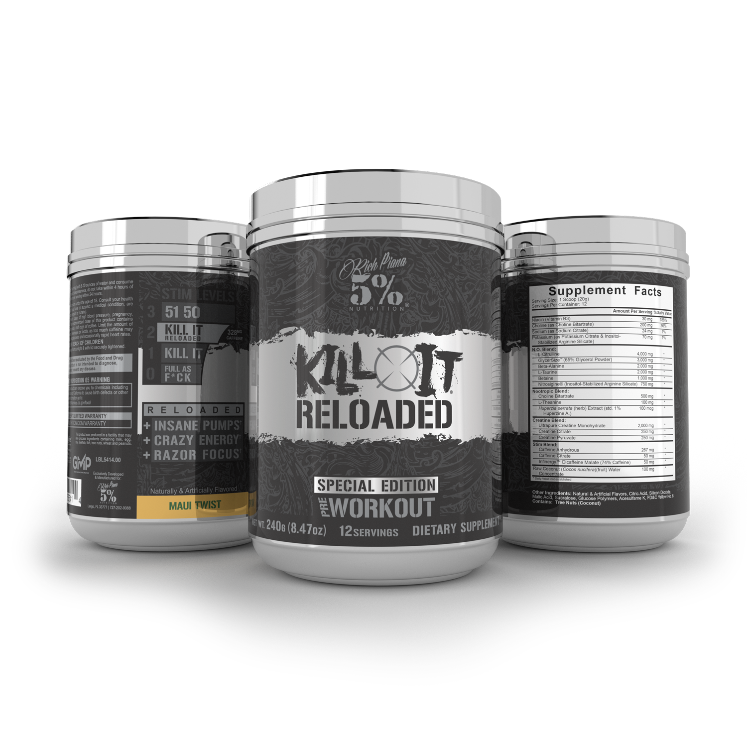 Kill It Reloaded Pre-Workout: Maui Twist - 5% Nutrition