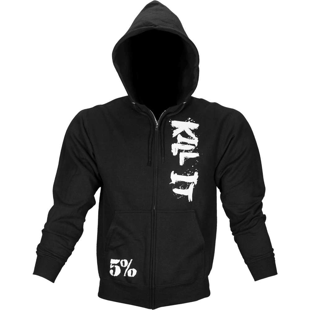 Kill It, Zip-Up Hoodie (Black) - 5% Nutrition