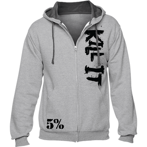 Kill It, Zip-Up Hoodie (Gray) - 5% Nutrition