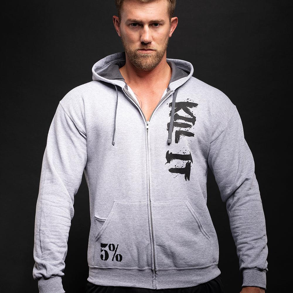 Kill It, Zip-Up Hoodie (Gray) - 5% Nutrition