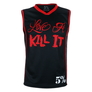 Love It Kill It, Black & Red Basketball Jersey - 5% Nutrition