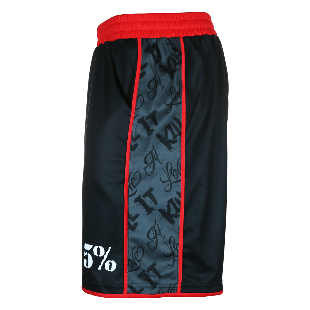 Love It Kill It, Black & Red Basketball Shorts - 5% Nutrition